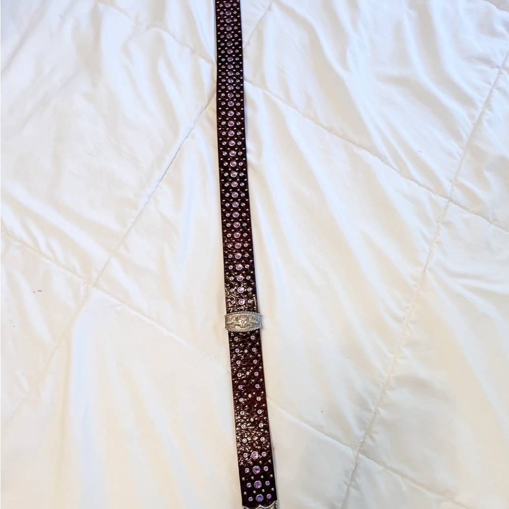 Ariat Tan Leather Belt with Silver Buckle